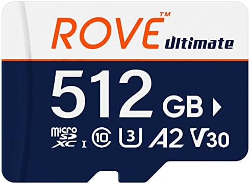 מצלמת מקף ROVE R2-4K | כרטיס מיקרו SD 512 ג'יגה -בייט